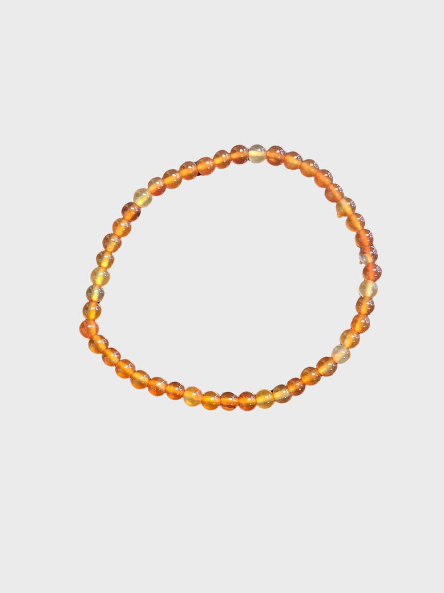 Náramek minerální světlý karneol – kuličky 4 mm